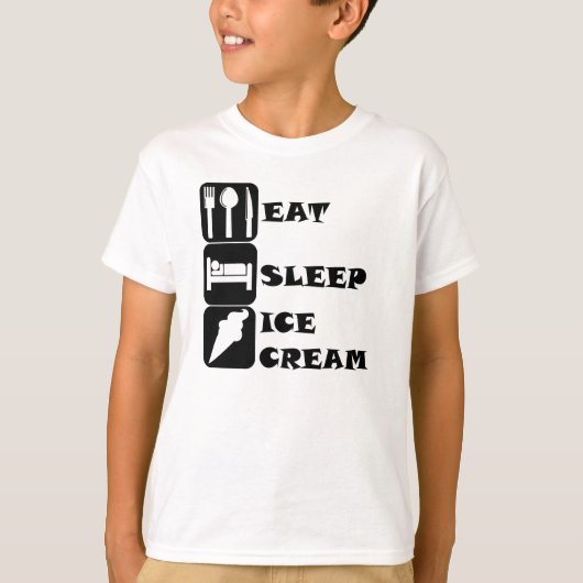Eat Sleep Ice Cream T-shirt (Voorkant)