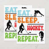 Eat Sleep Ice Hockey herhalen (Voorkant / Achterkant)