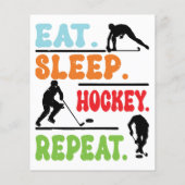 Eat Sleep Ice Hockey herhalen (Achterkant)