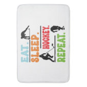 Eat Sleep Ice Hockey herhalen Badmat (Voorkant Verticaal)