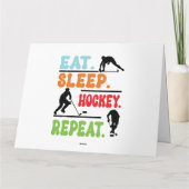 Eat Sleep Ice Hockey herhalen Kaart (Achterkant)