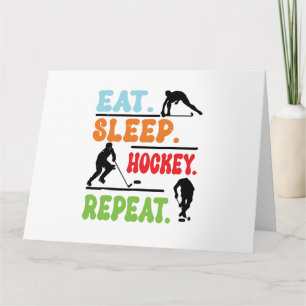 Eat Sleep Ice Hockey herhalen Kaart