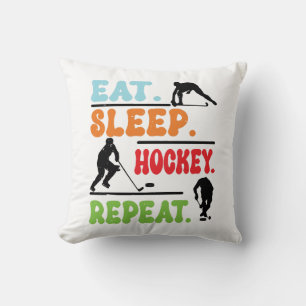 Eat Sleep Ice Hockey herhalen Kussen