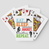 Eat Sleep Ice Hockey herhalen Pokerkaarten (Achterkant)