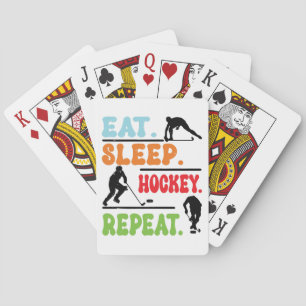 Eat Sleep Ice Hockey herhalen Pokerkaarten