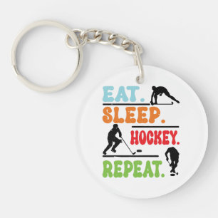 Eat Sleep Ice Hockey herhalen Sleutelhanger