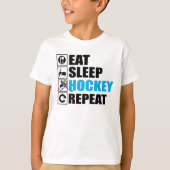 Eat Sleep Ice Hockey Herhalen T-shirt (Voorkant)