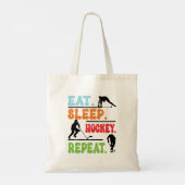 Eat Sleep Ice Hockey herhalen Tote Bag (Achterkant)