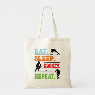 Eat Sleep Ice Hockey herhalen Tote Bag