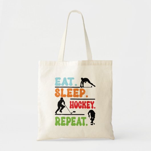 Eat Sleep Ice Hockey herhalen Tote Bag (Voorkant)