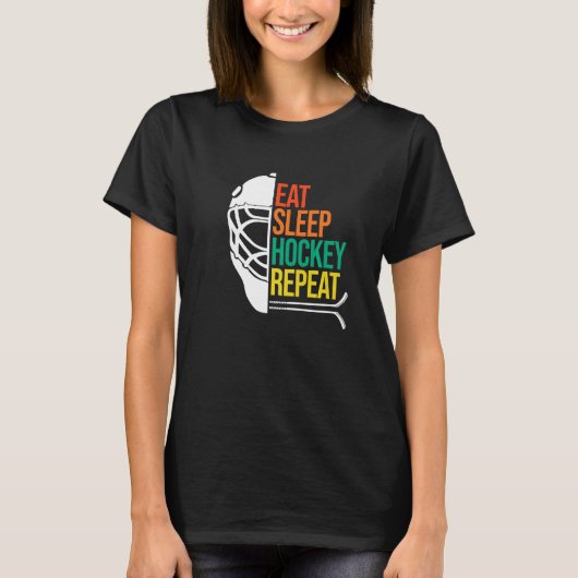 Eat Sleep Ice Hockey Player Expert Coach Sport Gr T-shirt (Voorkant)