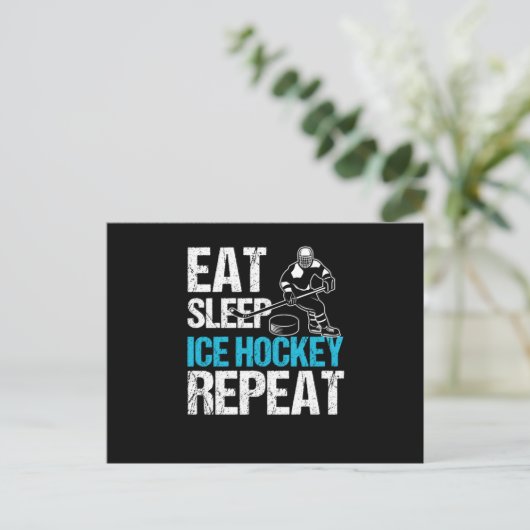 Eat Sleep Ice Hockey Sports Ice Hockey Player Gift Briefkaart (Staand voorkant)