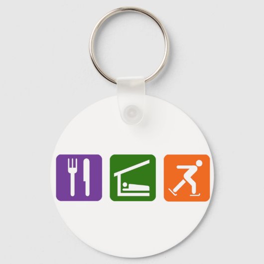 Eat Sleep Ice Skating Sleutelhanger (Voorkant)