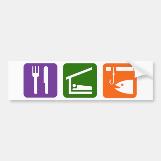 Eat Sleep Ice Vist Bumpersticker (Voorkant)