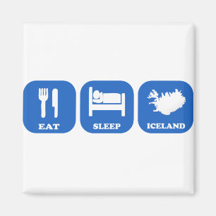 Eat Sleep IJsland Magneet