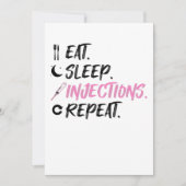 Eat Sleep Injections Repeat Nurse Inject Feestdagenkaart (Voorkant)