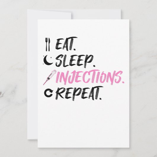 Eat Sleep Injections Repeat Nurse Inject Feestdagenkaart (Voorkant)