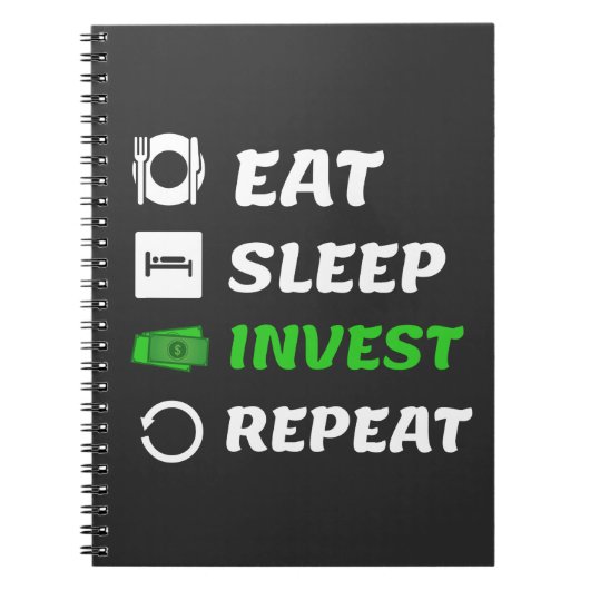 Eat Sleep Invest Herhaal dividend investeren Notitieboek (Voorkant)