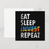 EAT SLEEP INVEST REPEAT STOCK MARKET  KAART (Voorkant / Achterkant)