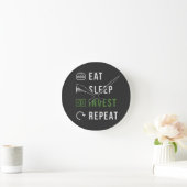 EAT SLEEP INVEST REPEAT STOCK MARKT AcrylClock Ronde Klok (Huis)