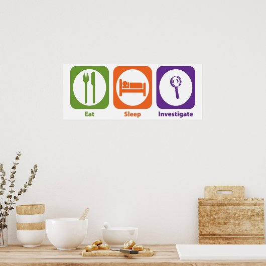 Eat Sleep Investigation Poster (Keuken)