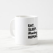Eat Sleep iRacing Herhalen Koffiemok (Voorkant links)