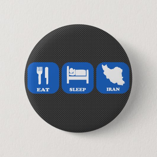Eat Sleep Iran Ronde Button 5,7 Cm (Voorkant)