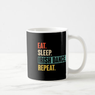 Eat Sleep Irish Dance Repeat - Retro Iers Koffiemok