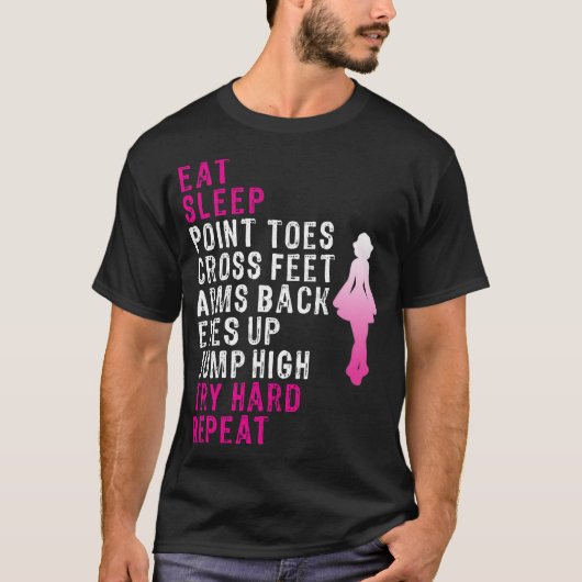 Eat Sleep Irish Dance roze T-shirt (Voorkant)