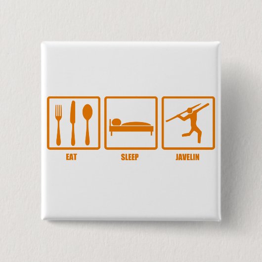 Eat Sleep Javelin Vierkante Button 5,1 Cm (Voorkant)