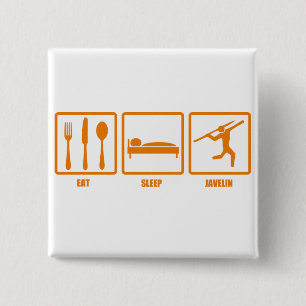Eat Sleep Javelin Vierkante Button 5,1 Cm