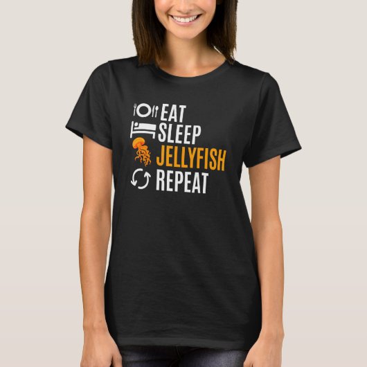 Eat Sleep Jellyfish Repeat T-shirt (Voorkant)