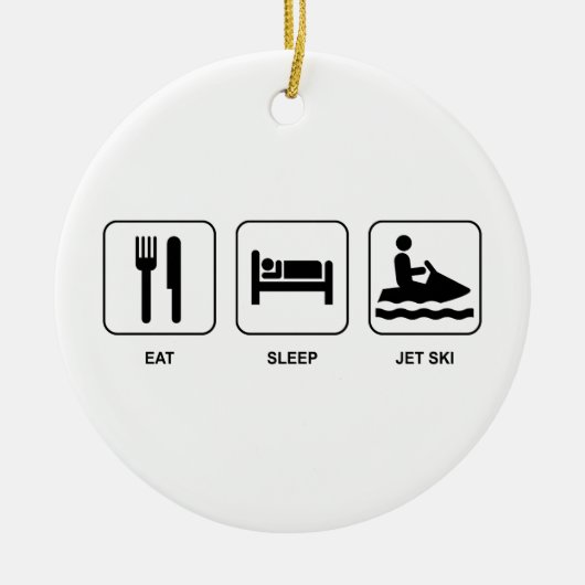 Eat Sleep Jet Ski Keramisch Ornament (Voorkant)