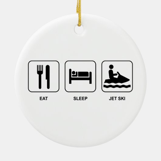 Eat Sleep Jet Ski Keramisch Ornament (Achterkant)