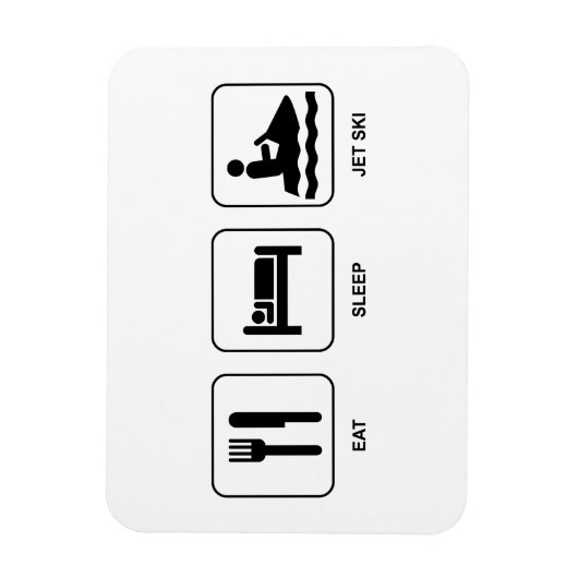 Eat Sleep Jet Ski Magneet (Verticaal)
