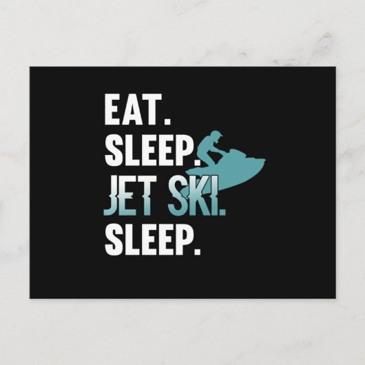 Eat Sleep Jet Ski Skiing Skier Water Sports Uitnodiging Briefkaart (Voorkant)