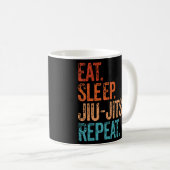 Eat Sleep Jiu Jitsu Herhaalt Funny  Martial A Koffiemok (Voorkant rechts)