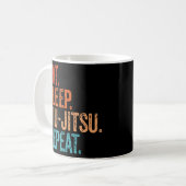 Eat Sleep Jiu Jitsu Herhaalt Funny  Martial A Koffiemok (Voorkant links)