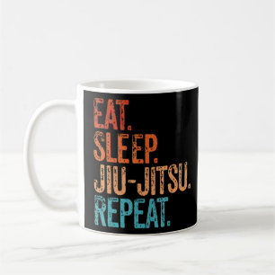 Eat Sleep Jiu Jitsu Herhaalt Funny  Martial A Koffiemok