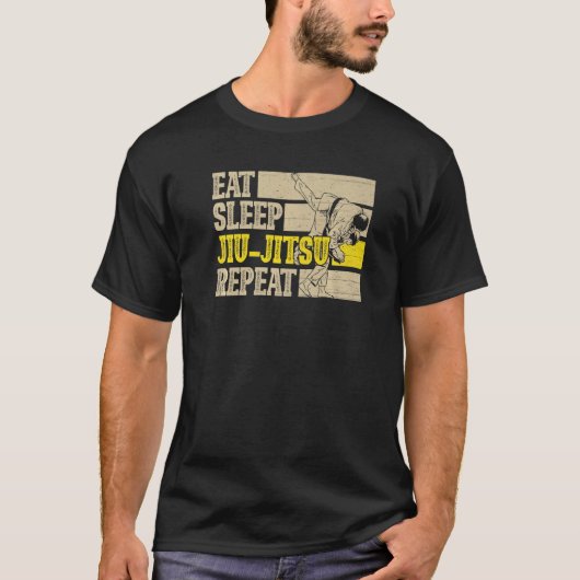 Eat Sleep Jiu Jitsu Repat T-shirt (Voorkant)