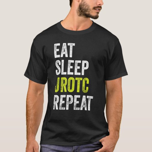Eat Sleep JROTC Herhaal US Junior ROTC T-shirt (Voorkant)