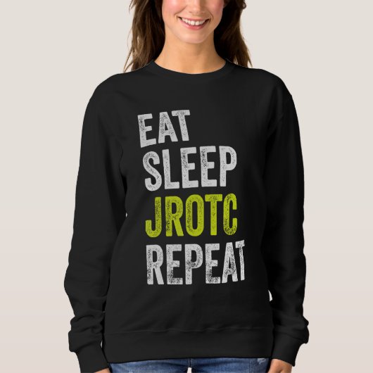 Eat Sleep JROTC Herhaal US Junior ROTC Trui (Voorkant)