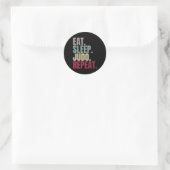 Eat Sleep Judo Herhalen Ronde Sticker (Tas)