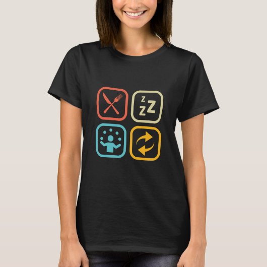Eat Sleep Juggle Herhaal 134 T-shirt (Voorkant)