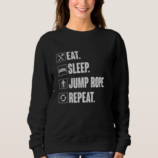 Eat Sleep Jump Rope Repeat   Roping Jumping Skippi Trui (Voorkant)