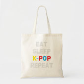 Eat Sleep K-Pop Herhaal Koreaanse ventilatorcadeau Tote Bag (Voorkant)