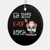 Eat Sleep K-Pop KPop Panda herhalen Keramisch Ornament (Links)