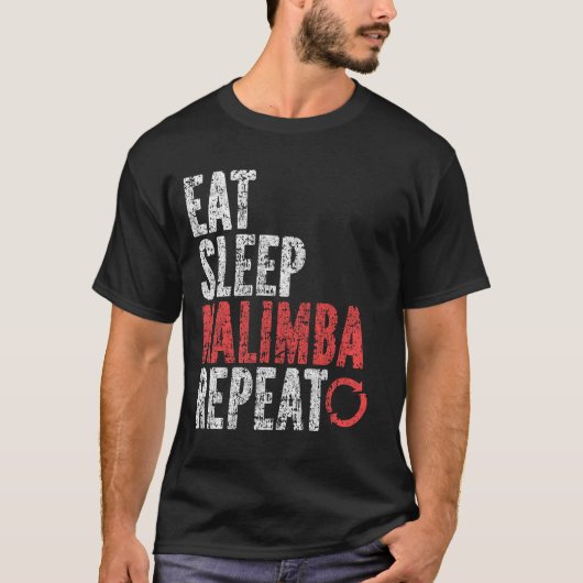 Eat Sleep Kalimba Herhalen T-shirt (Voorkant)