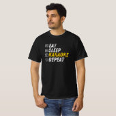 Eat Sleep Karaoke - Funny Grunge Singing T-shirt (Voorkant volledig)