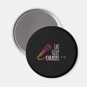 Eat Sleep Karaoke Microphone Music Singing Gift Magneet (Voorkant / Achterkant)